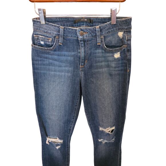 Joe's Jeans 27 Womens Mid Rise Cuffed Distressed Stetchy 106214 Medium Wash - Picture 2 of 5